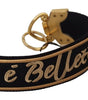 Dolce & Gabbana Black Gold Logo Print Brass Bag Shoulder Strap