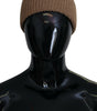 Dolce &amp; Gabbana Elegant Camel Knit Beanie with Fur Accent
