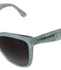 Dolce & Gabbana Blue DG4190 Lace Crystal Acetate Butterfly Sunglasses