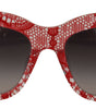 Dolce & Gabbana Red DG4231F Lace Acetate Rectangle Shades Sunglasses