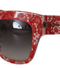 Dolce & Gabbana Red DG4231F Lace Acetate Rectangle Shades Sunglasses
