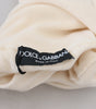Dolce & Gabbana Ivory Turtleneck Distressed Cuff Pullover Sweater