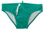 Slip de bain vert chic Dsquared² avec logo blanc