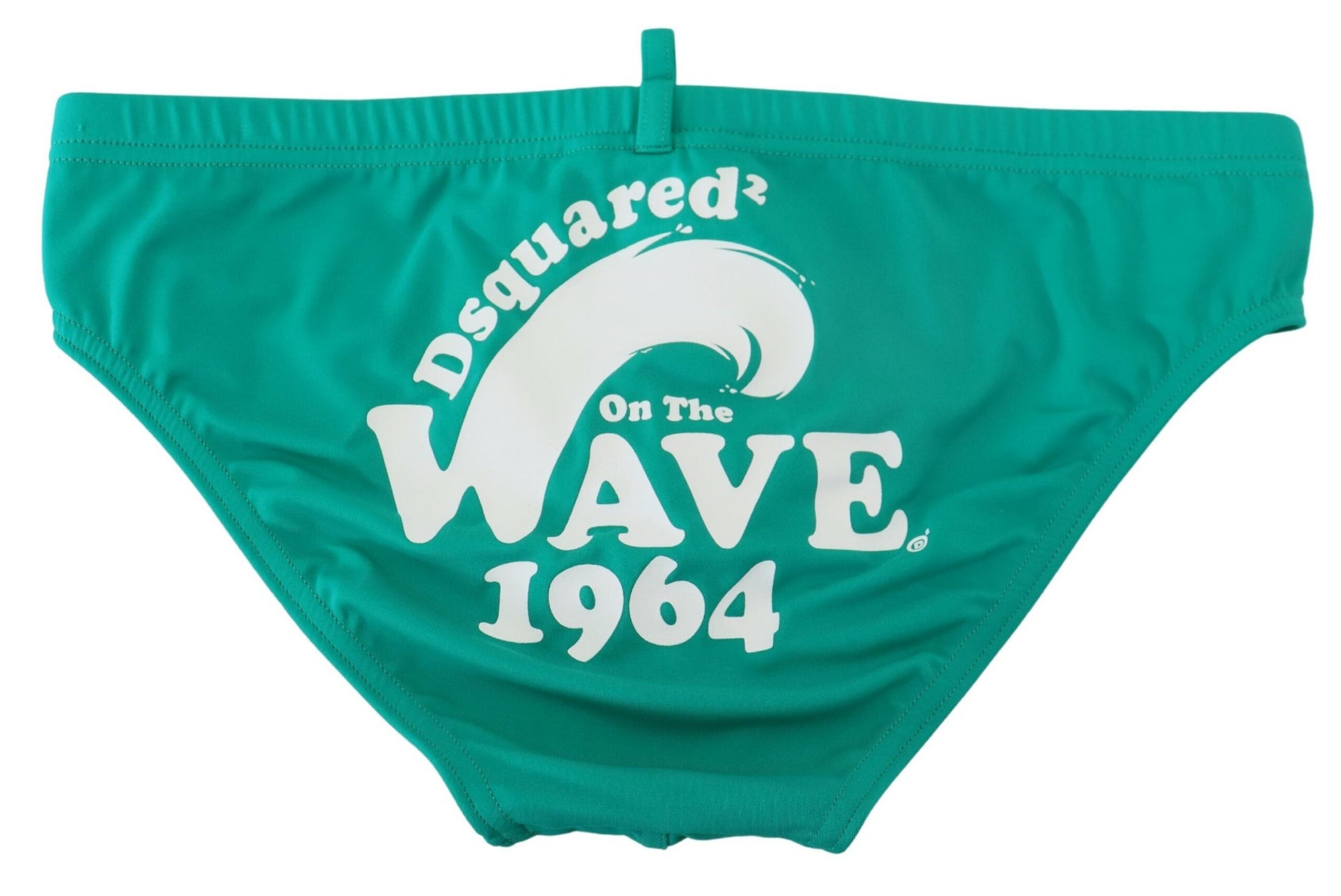 Slip de bain vert chic Dsquared² avec logo blanc