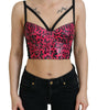 Dolce & Gabbana Pink Leopard Print Cropped Bustier Corset Top
