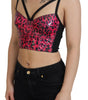 Dolce & Gabbana Pink Leopard Print Cropped Bustier Corset Top