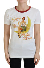 Dolce & Gabbana White Printed Short Sleeves Pullover Top