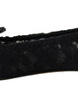 Dolce & Gabbana Black Taormina Lace Crystals Flats Shoes