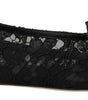 Dolce & Gabbana Black Taormina Lace Crystals Flats Shoes