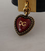 Dolce &amp; Gabbana Elegant Black Leather Gold Detail Bracelet