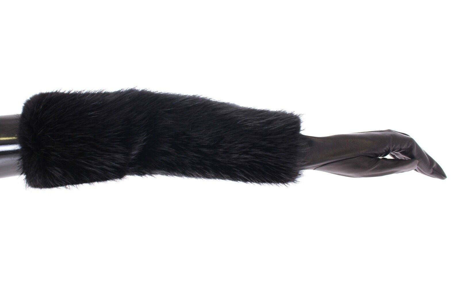 Gants élégants en fourrure de castor Dolce &amp; Gabbana, longueur coude