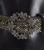 Dolce & Gabbana Multicolor Wide Crystal Buckle Sequined Belt
