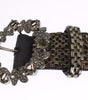 Dolce & Gabbana Multicolor Wide Crystal Buckle Sequined Belt
