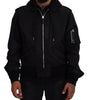 Dolce & Gabbana Black Nylon Hooded Full Zip Men Coat Jacket