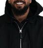 Dolce & Gabbana Black Nylon Hooded Full Zip Men Coat Jacket