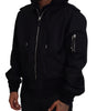 Dolce & Gabbana Black Nylon Hooded Full Zip Men Coat Jacket