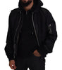 Dolce & Gabbana Black Nylon Hooded Full Zip Men Coat Jacket