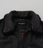 Dolce & Gabbana Black Lamb Leather Collared Men Coat Jacket