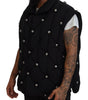 Dolce & Gabbana Black Sleeveless DG Metal Embellishment Jacket