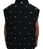 Dolce & Gabbana Black Sleeveless DG Metal Embellishment Jacket
