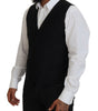 Dolce & Gabbana Black Virgin Wool Waistcoat Formal Vest