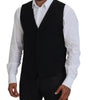 Dolce & Gabbana Black Virgin Wool Waistcoat Formal Vest