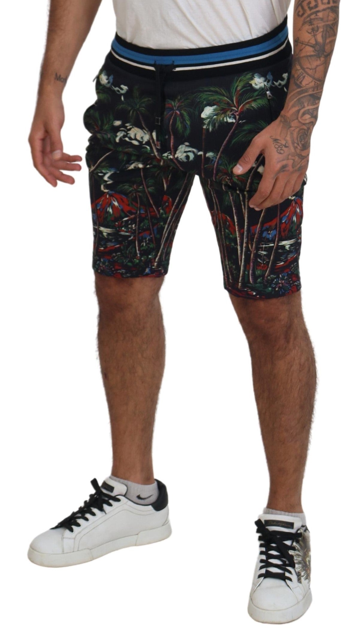 Short décontracté longueur genou à imprimé volcan Dolce &amp; Gabbana