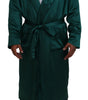Robe de chambre élégante en soie Dolce & Gabbana en vert luxuriant