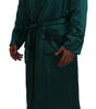 Robe de chambre élégante en soie Dolce & Gabbana en vert luxuriant
