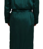 Robe de chambre élégante en soie Dolce & Gabbana en vert luxuriant