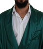 Robe de chambre élégante en soie Dolce & Gabbana en vert luxuriant