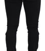 Dolce & Gabbana Black Slim Fit Tattered Denim Cotton Jeans