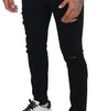 Dolce & Gabbana Black Slim Fit Tattered Denim Cotton Jeans