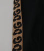 Dolce & Gabbana Black Cotton Elastic Waist DG Logo Cropped Pants