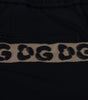Dolce & Gabbana Black Cotton Elastic Waist DG Logo Cropped Pants