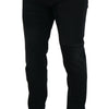 Dolce & Gabbana Black Angel Embroidery Skinny Denim Jeans
