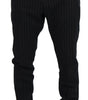 Dolce & Gabbana Dark Gray Stripes Chino Dress Pants