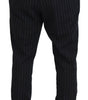 Dolce & Gabbana Dark Gray Stripes Chino Dress Pants