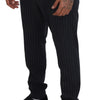 Dolce & Gabbana Dark Gray Stripes Chino Dress Pants