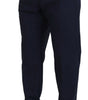 Dolce & Gabbana Dark Blue Cotton Chino Formal Pants