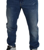 Dolce & Gabbana Blue Washed Skinny Cotton Denim Jeans
