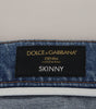 Dolce & Gabbana Blue Washed Skinny Cotton Denim Jeans