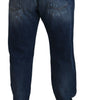 Dolce & Gabbana Blue Tattered Cotton Stretch Slim Denim Jeans