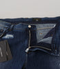 Dolce & Gabbana Blue Tattered Cotton Stretch Slim Denim Jeans