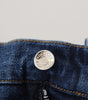 Dolce & Gabbana Blue Tattered Cotton Stretch Slim Denim Jeans