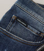 Dolce & Gabbana Blue Tattered Cotton Stretch Slim Denim Jeans