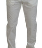 Dolce & Gabbana White Cotton Skinny Chino Pants