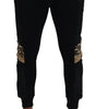 Dolce & Gabbana Black Polyester Skinny Jogger Men Pants