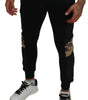 Dolce & Gabbana Black Polyester Skinny Jogger Men Pants