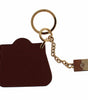 Dolce & Gabbana Elegant Brown Leather Keychain with Gold Detailing
